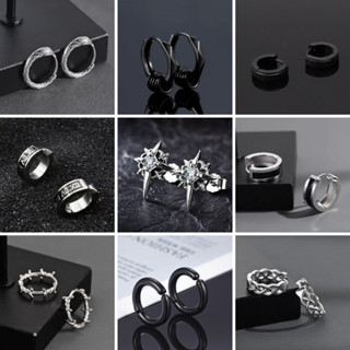 Khuyên tai titan nam nữ khuyên tai xỏ kẹp không cần xỏ lỗ nhiều lựa chọn SAZ dễ phối đồ - Hoa tai tổng hợp (1 chiếc)