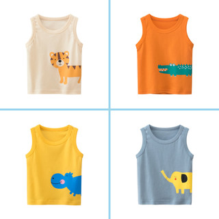Aó ba lỗ thun cotton họa tiết  động vật đáng yêu cho bé trai 27 Kids A477 - TOPZKIDS