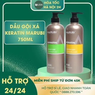 Dầu gội marubi keratin phục hồi hư tổn cho da đầu dầu bết, ngăn gàu, dầu gội keratin ngăn rụng tóc marubi 750ml LEDA
