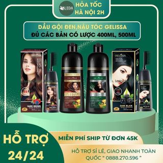 Dầu gội đen tóc Gelissa thảo dược 3 trong 1 dầu gội phủ bạc gội là đen hoặc nâu nhật bản 500ml leda