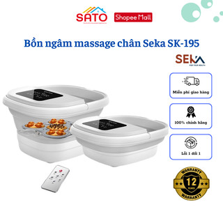 Bồn ngâm massage chân Seka SK-195 gấp gọn massage tự động có điều khiển con lăn màn hình cảm ứng