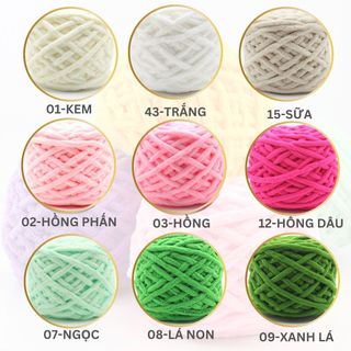 Len nhung đũa 100gram, len nhung đũa sợi to mềm mại dùng đan móc thú bông, đồ chơi, túi xách