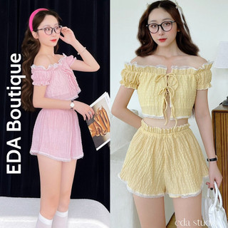 Set Bộ Đồ Nữ Ngắn Mặc Nhà Caro 5 Màu Dễ Thương Chất Xốp Mịn Hai Dây Viền Ren Thắt Dây Xinh Xắn - BN002