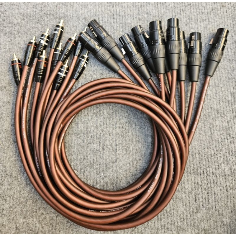 Dây  Canon  ra Av chân  đồng.Jack  AV NAKAMICHI chân đồng nguyên chất  (Đơn giá :1 sợi)