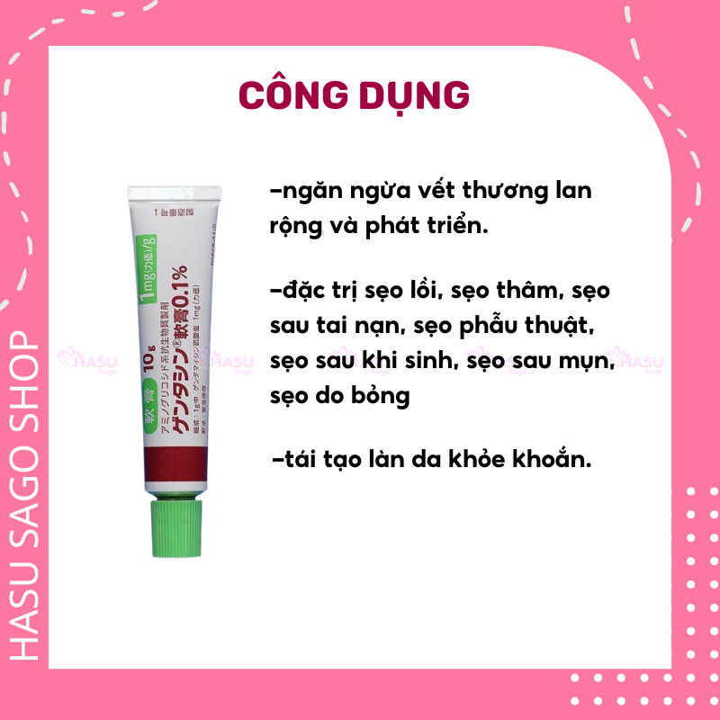 Kem sẹo Gentacin Nhật Bản 10g