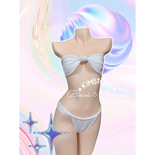 Bikini 2 mảnh phối nơ ngực màu trắng kèm ảnh thật siêu đẹp