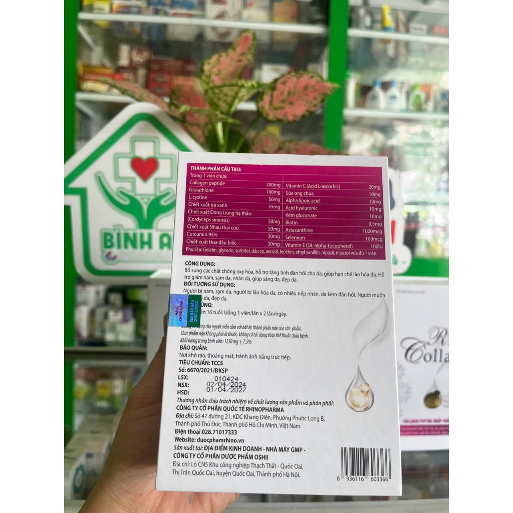 Rhino Collagen, hỗ trợ làm giảm nán, sạn da, nhăn da - NT Bình An