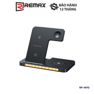 Đế sạc không dây đa năng 3 in 1 Remax RP-W70 sạc nhanh công suất 22W - có tích hợp đèn ngủ