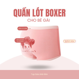 Set 6 quần lót và chip đùi cotton bé gái màu hồng trắng dễ mặc