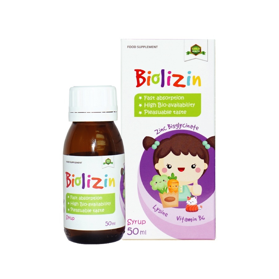 Biolizin Kẽm Hữu Cơ Lysine B6 Giúp Bé Ăn Ngon Tăng Đề Kháng Bổ Sung Kẽm Chai 50ml