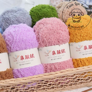 Len bông xù 50gr lông cừu mềm mịn