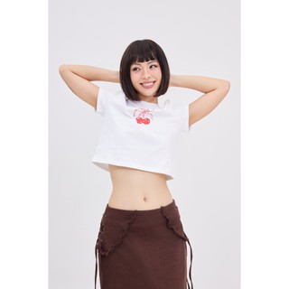 Áo croptop/babytee in hình trái cherry | PINA TOP | SECODEE