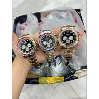 Đồng hồ nam hanboro by huboler 8032 máy cơ mặt tròn đính đá siz 43mm