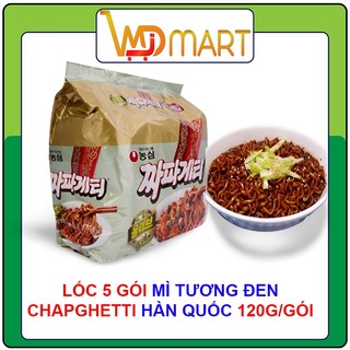 Lốc 5 gói mì tương đen Chapaghetti nhập khẩu Hàn quốc 140g/gói