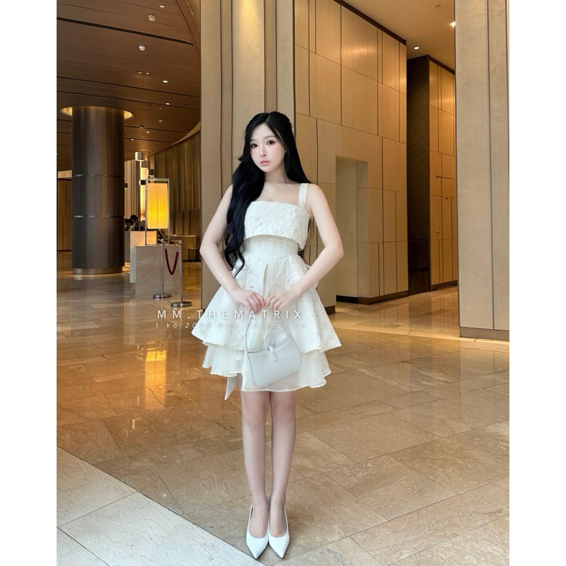 NARCIS DRESS - Váy gấm hoa đính nơ bản to by Thematrix (ảnh thật tự chụp) | BigBuy360 - bigbuy360.vn