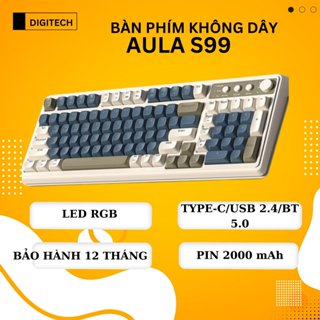 Bàn Phím giả cơ gaming Không Dây, bàn phím văn phòng AULA S99 Hỗ trợ 3 chế độ kết nối Bluetooth 5.0+2.4G không dây bh 12
