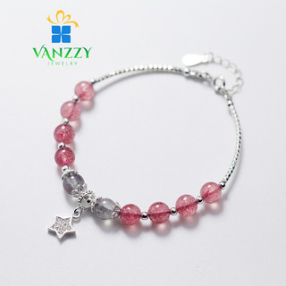 Vòng Tay Bạc S925 VANZZY JEWELRY Phiên Bản Hàn Quốc Đá Mặt Trăng Họa tiết Ngôi Sao Pha Lê S2306