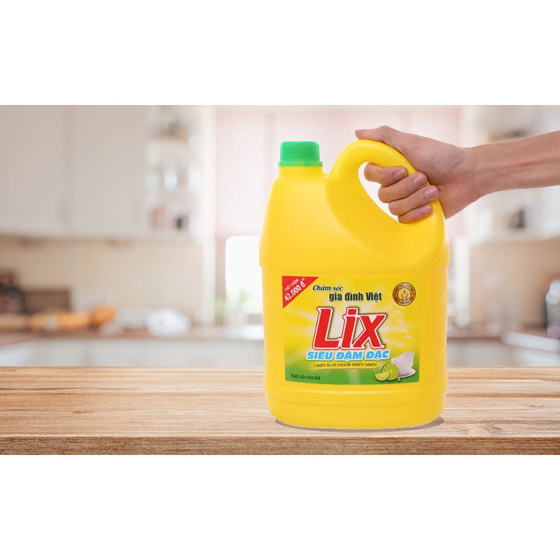 Nước rửa chén Lix siêu đậm đặc can 3.53 lít