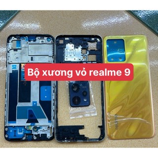 Bộ xương+ vỏ +kính camer+phím bấm điện thoại realme 9-hàng zin