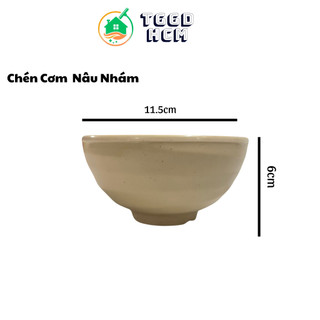 Chén cơm nhựa Cao Cáp Melamine Nâu nhám fataco - chén nhựa Vàng kem nhẹ Cao Cấp Chịu Nhiệt 120*C