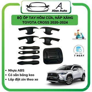 Ốp tay cửa, ốp hõm cửa xe Toyota Cross 2020-2023, Chất liệu nhựa ABS màu đen