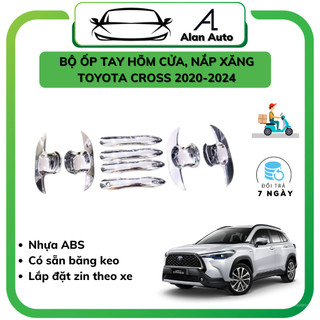 Ốp tay nắm cửa, hõm cửa xe Toyota Cross 2020-2024, Chất liệu Nhựa ABS mạ crom cao cấp