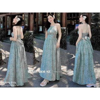 Đầm maxi dài yếm hở lưng 4078.