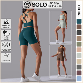 Set Bộ Đồ Tập Gym Yoga Pilates Thể Thao Nữ Áo BRA Kèm Mút Quần Cạp Cao Gen Bụng Thun Dệt Rẻ Đẹp 6632