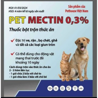Pet mectin diet ve ,bọ ,rận chó ,mèo sinh học