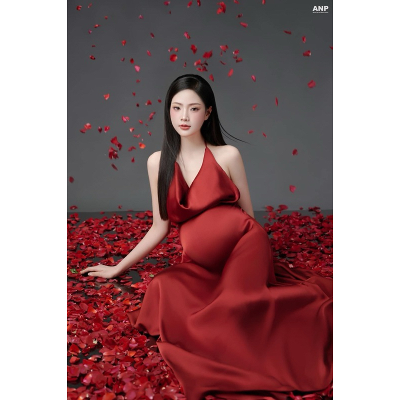 Đầm lụa chụp mẹ bầu TKCC