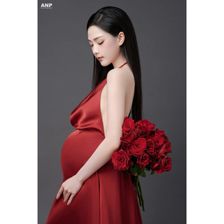 Đầm lụa chụp mẹ bầu TKCC