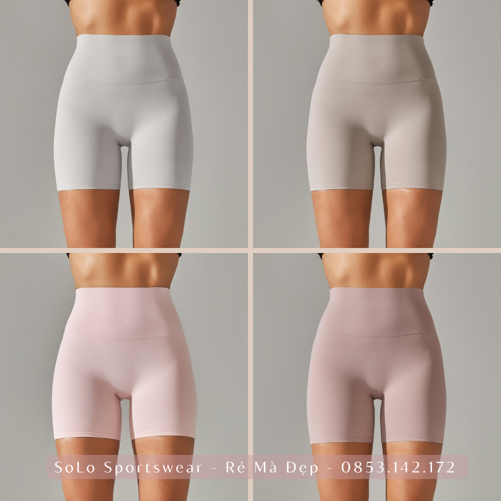 Quần Tập Gym Lulu Biker Short Legging Đùi Cạp Cao Nâng Bụng Tôn Mông Co Giãn Tốt Thoải Mái Vận Động 2166