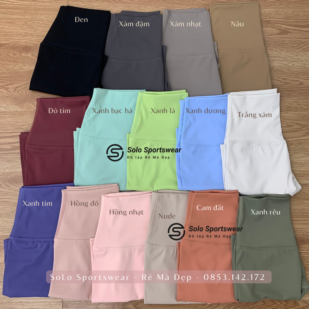 Quần Tập Gym Lulu Biker Short Legging Đùi Cạp Cao Nâng Bụng Tôn Mông Co Giãn Tốt Thoải Mái Vận Động 2166