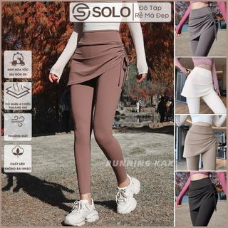 Quần Váy Dây rút Legging Dài Co Giãn Đồ Tập Nữ Gym Yoga Tennis GOLF Chống nắng Solo Sportswears 1397