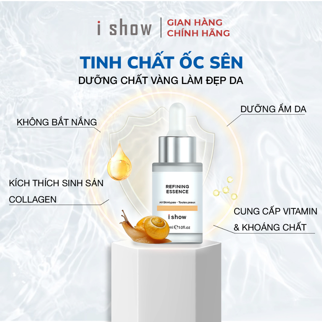 Serum Dưỡng Trắng Da Mặt Cấp Ẩm Chống Lão Hóa - iShow Refining Essence 30ml