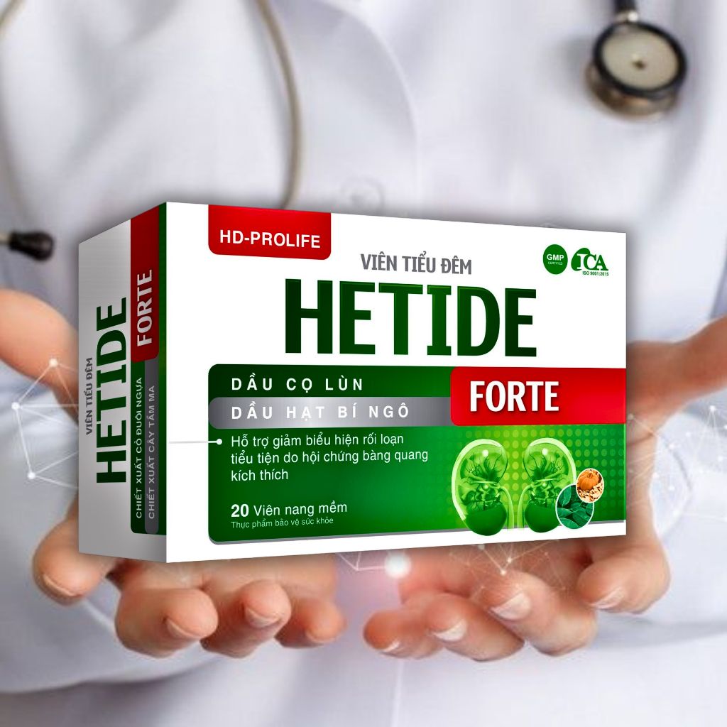 Viên tiểu đêm HETIDE FORTE (H20V), Giảm hội chứng bàng quang kích thích, người tiểu đêm nhiều lần.