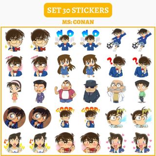 🔥SET 30 HÌNH DÁN STICKERS - CONAN🔥