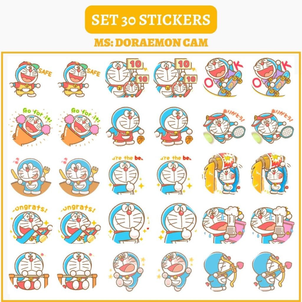 🔥SET 30 HÌNH DÁN STICKERS - DORAEMON🔥