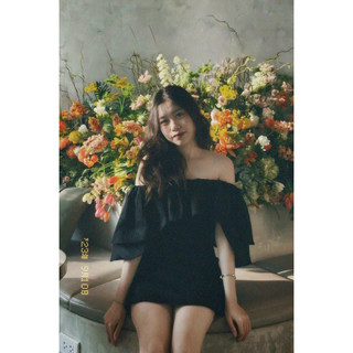 ĐẦM TRỄ VAI LINEN 2 LỚP