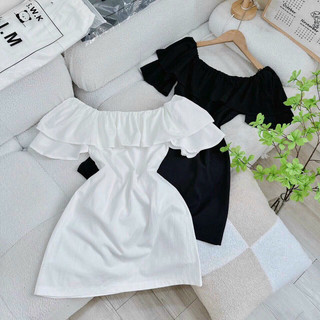 ĐẦM TRỄ VAI LINEN 2 LỚP