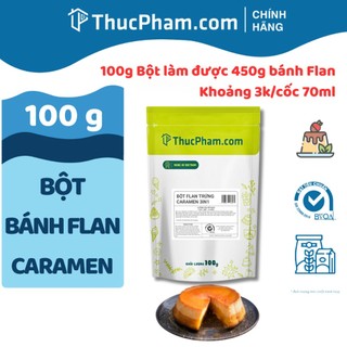 100g Bột Bánh Flan Trứng/Caramel 3in1 Pha Sẵn Không Cần Hấp - Dễ Nấu Tại Nhà - ThucPham.com