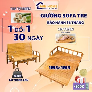 Ghế sofa giường tre thông minh, giường tre gấp gọn đa năng , ghế giường gấp gọn đa năng tre