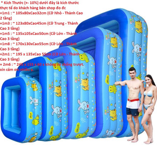 BỂ BƠI CHO BÉ 2M1, 1M8, 1M5, 1M3 3 TẦNG KÈM MIẾNG VÁ SALE OFF 50% FREESHIP TOÀN QUỐC