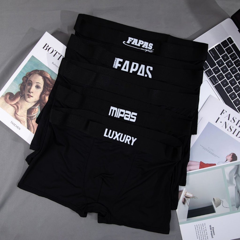 Quần Sịp Đùi 5 Đen Nam (40-108KG) Menswear, Quần Lót Boxer nam BIGSIZE cotton thun lạnh co dãn 4 chiều thấm hút tốt G3