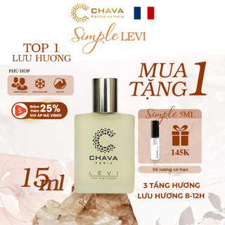 Nước Hoa Nam - Nước Hoa CHAVA SIMPLE LEVI Lăn 15ml, Cá Tính - Cuốn Hút - Mạnh Mẽ, Tiêu Chuẩn Pháp (Lưu Hương 8-12h)