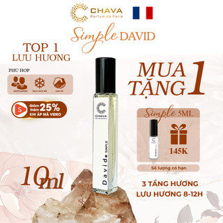 Nước Hoa Nam, Nước Hoa Lăn CHAVA DAVID 10ml, Thanh Lịch, Cuốn Hút, Chính Hãng - Theo Tiêu Chuẩn Pháp (Lưu Hương 8 - 12h)