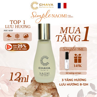 Nước Hoa Nữ CHAVA SIMPLE NAOMI Lăn 12ml, Tự Tin - Cởi Mở - Phóng Khoáng, Chính Hãng -Tiêu Chuẩn Pháp (Lưu Hương 8 - 12h)