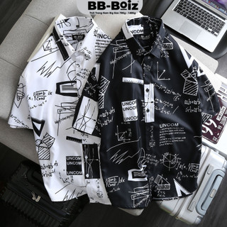 [BigSize] Áo Sơ Mi Tay Ngắn Nam BB-Boiz Form Bigsize 80kg đến 130kg | Họa Tiết Thước Kẻ