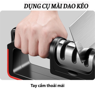 Dụng cụ mài dao kéo 3 rãnh có tay cầm, mài dao sắc bén
