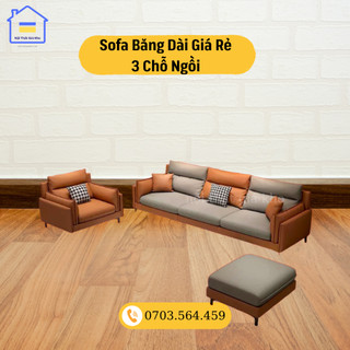 Sofa băng dài giá rẻ 3 chỗ ngồi bọc da, sofa đơn, ghế đôn Adora Gk11